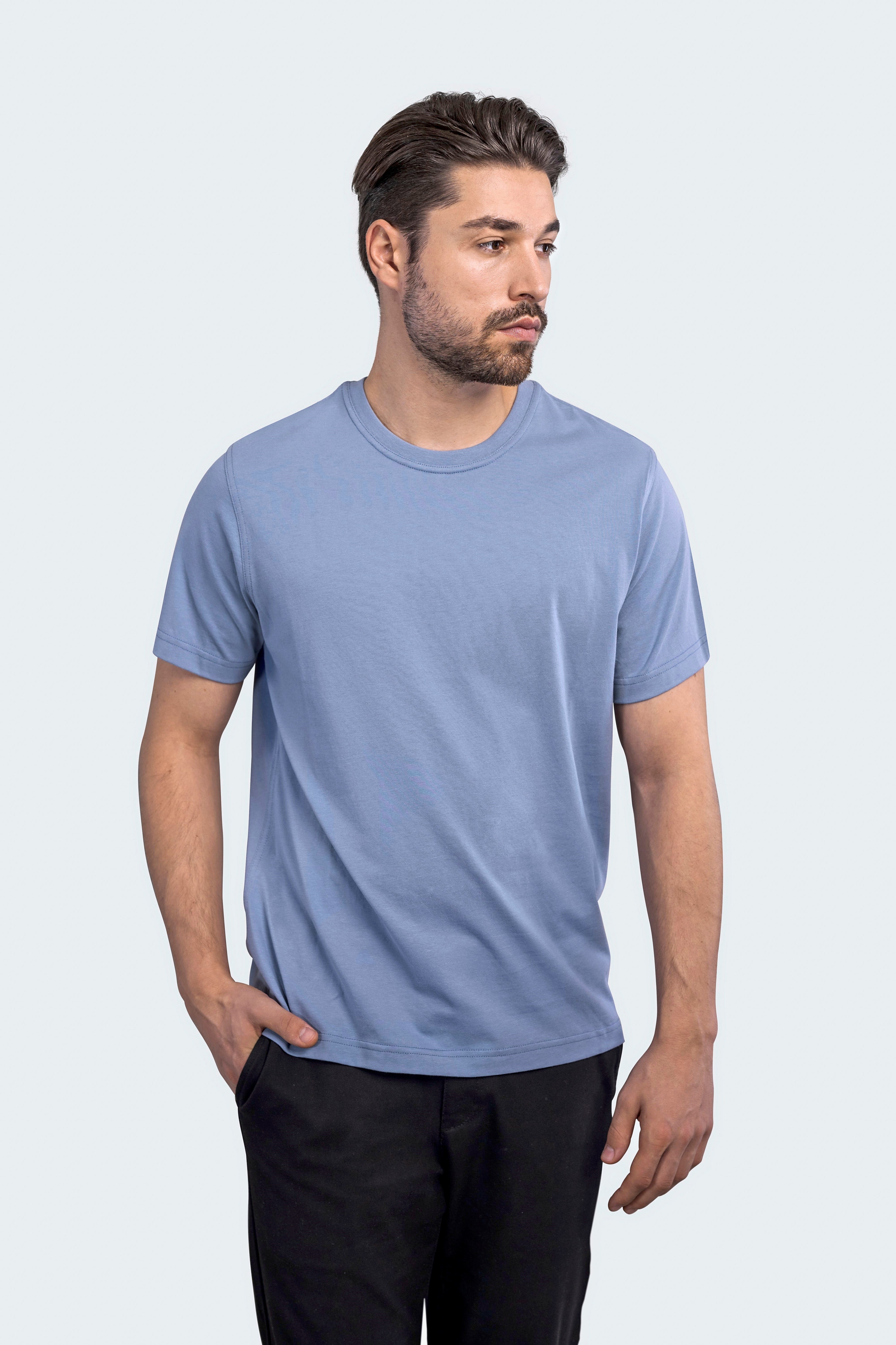 HRM Herren Luxus Rundhals-T-Shirt aus Bio-Baumwolle