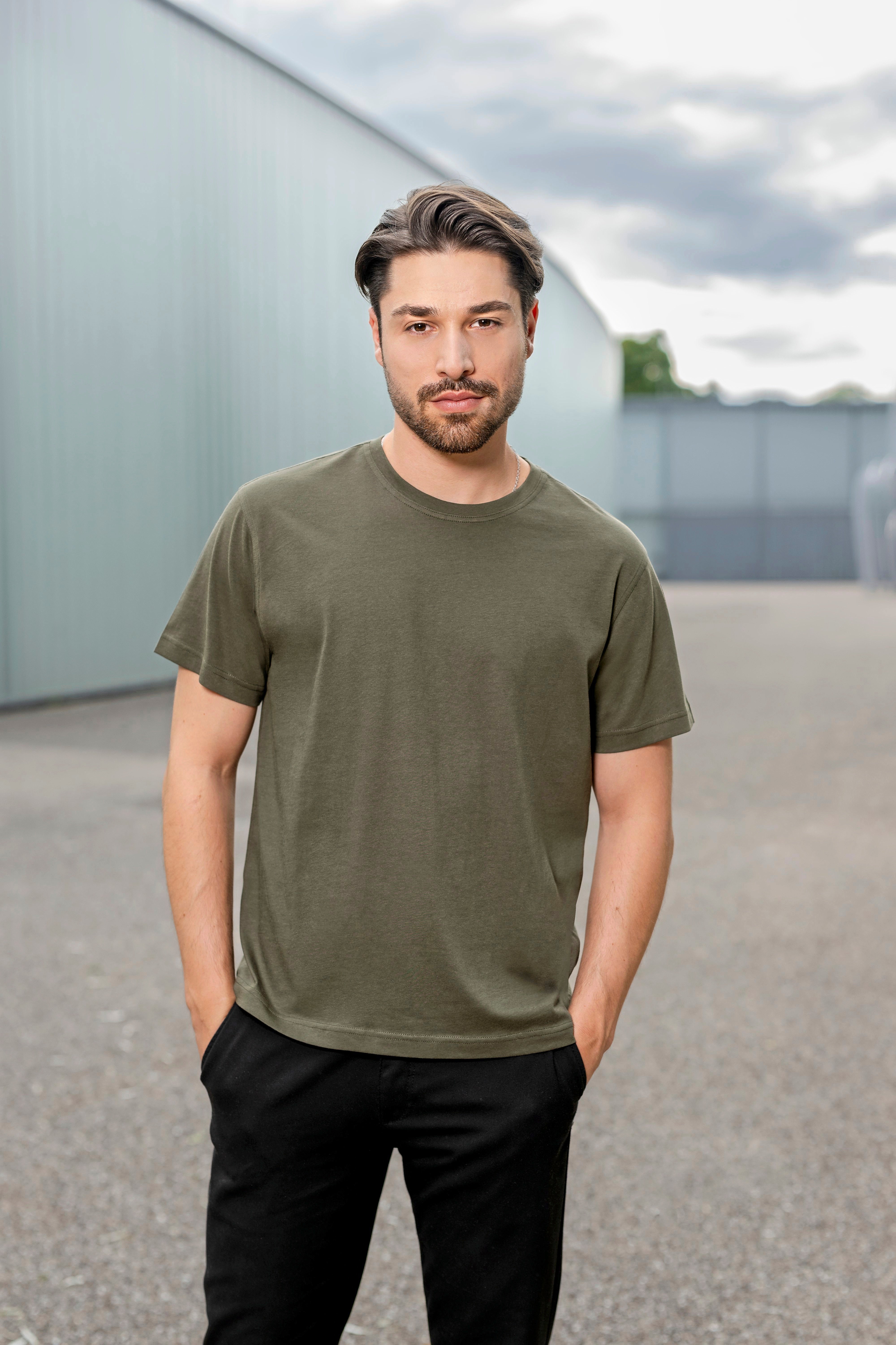 HRM Herren Organic Cotton Heavy Luxury Rundhals T-Shirt