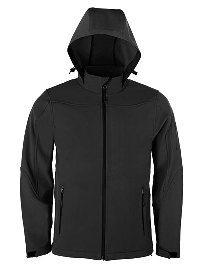 HRM Männer Softshelljacke mit Kapuze – Wasserabweisend