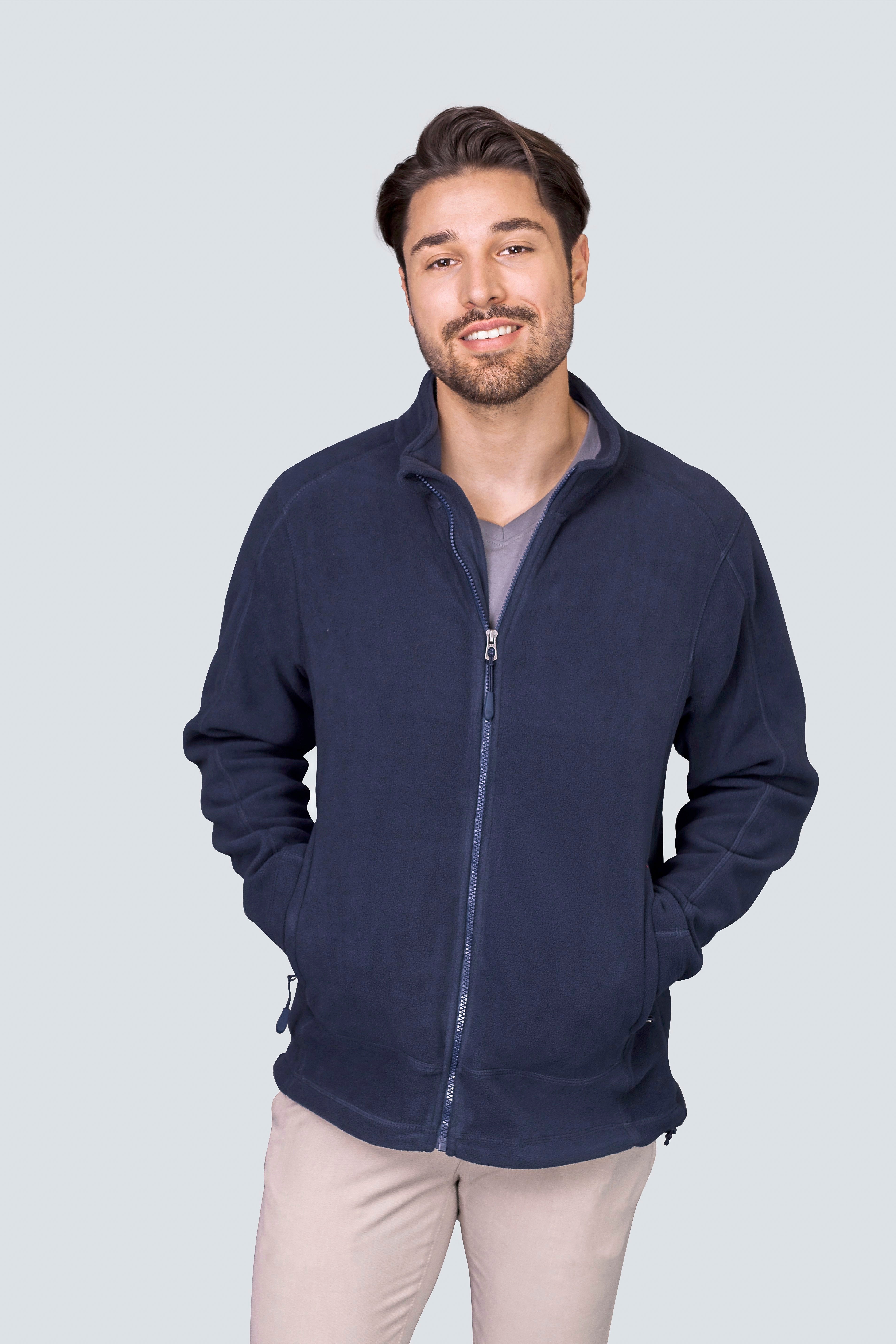 HRM Herren Full-Zip Fleece Jacke – Atmungsaktives Microfleece