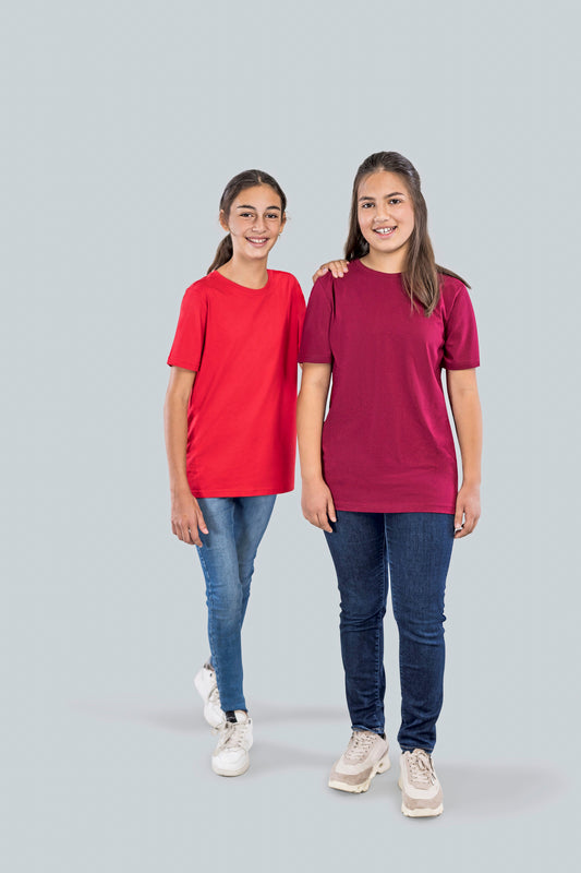 =>HRM Kinder Bio-Baumwolle Luxus Rundhals T-Shirt