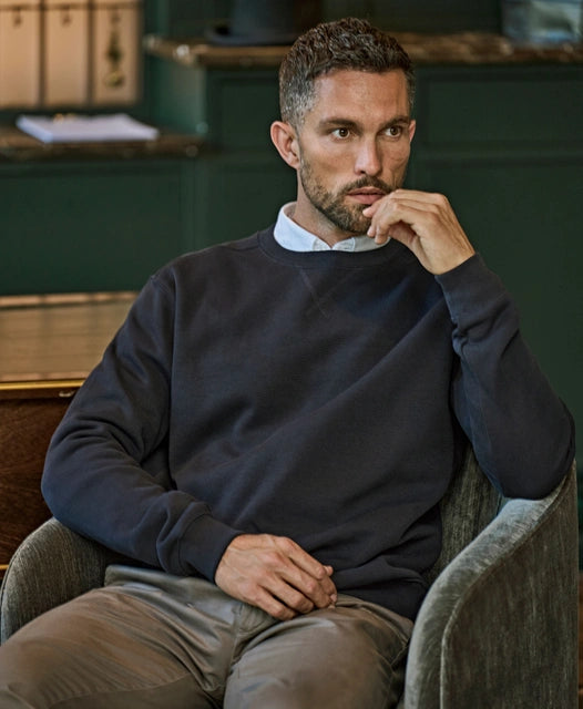 TEE JAYS Ribbed Interlock Crew Neck Organic Cotton Pullover