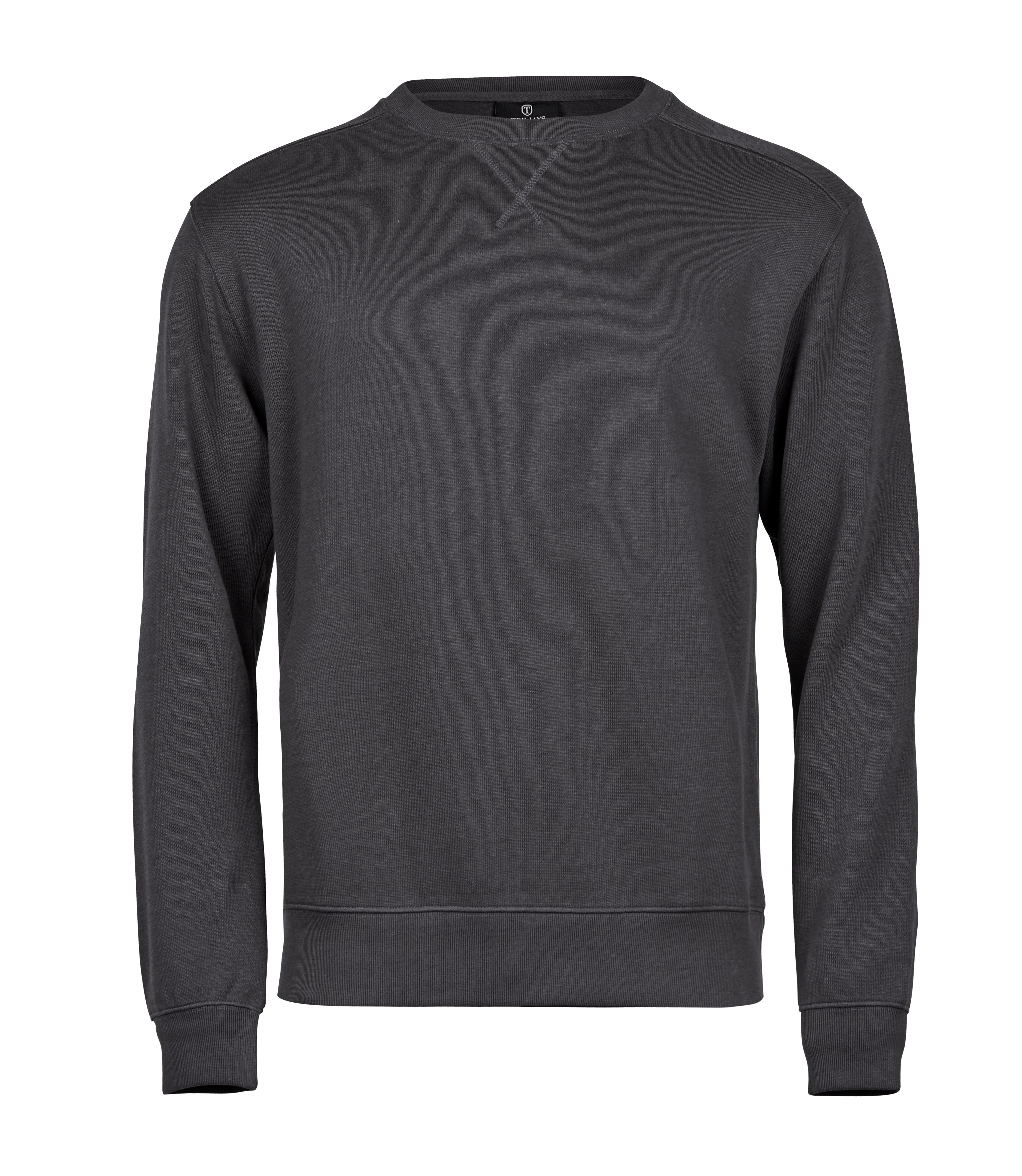 TEE JAYS Ribbed Interlock Crew Neck Organic Cotton Pullover