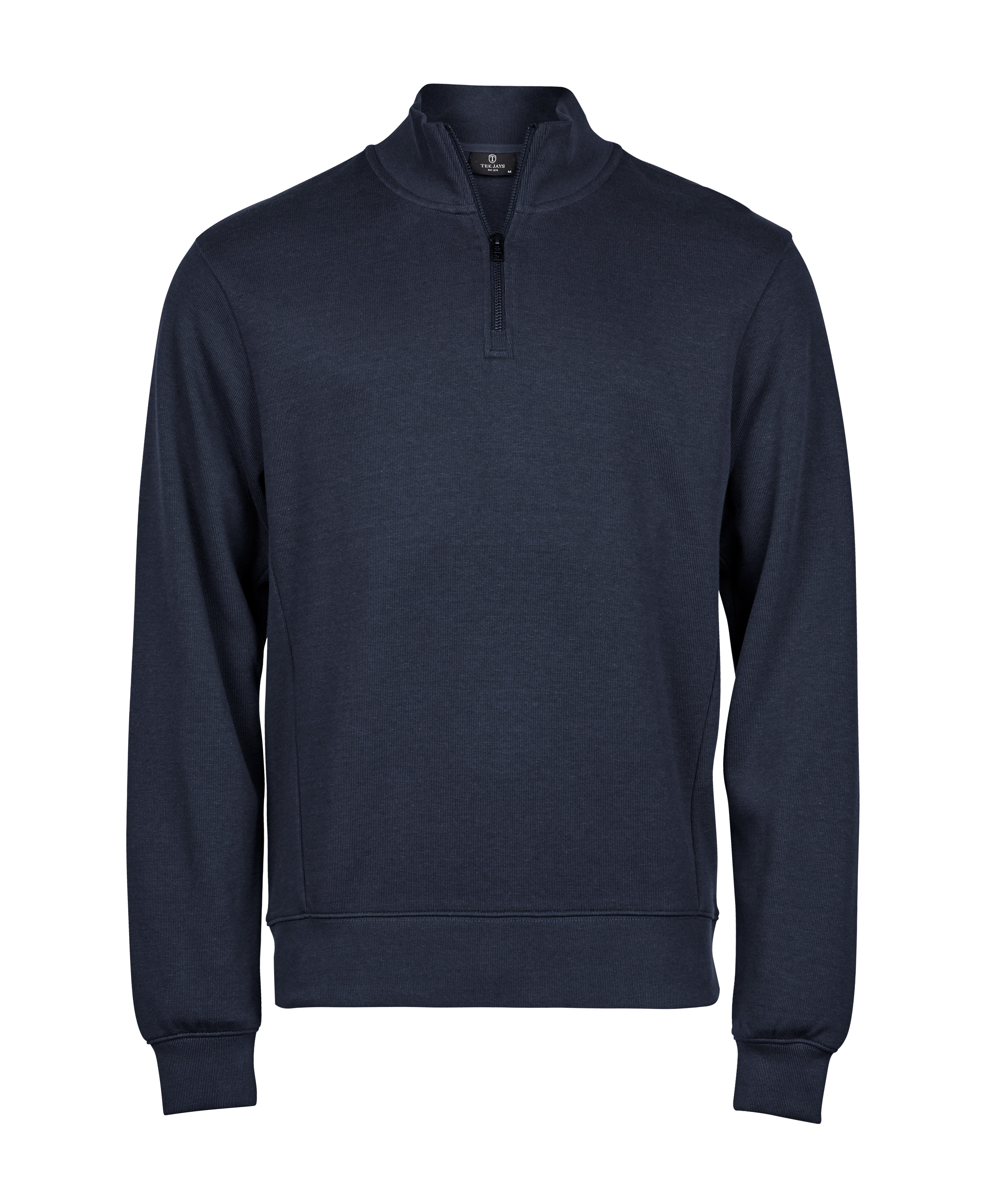 TEE JAYS Organic Cotton Ribbed Interlock Half Zip Sweatshirt