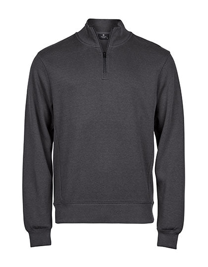 TEE JAYS Organic Cotton Ribbed Interlock Half Zip Sweatshirt