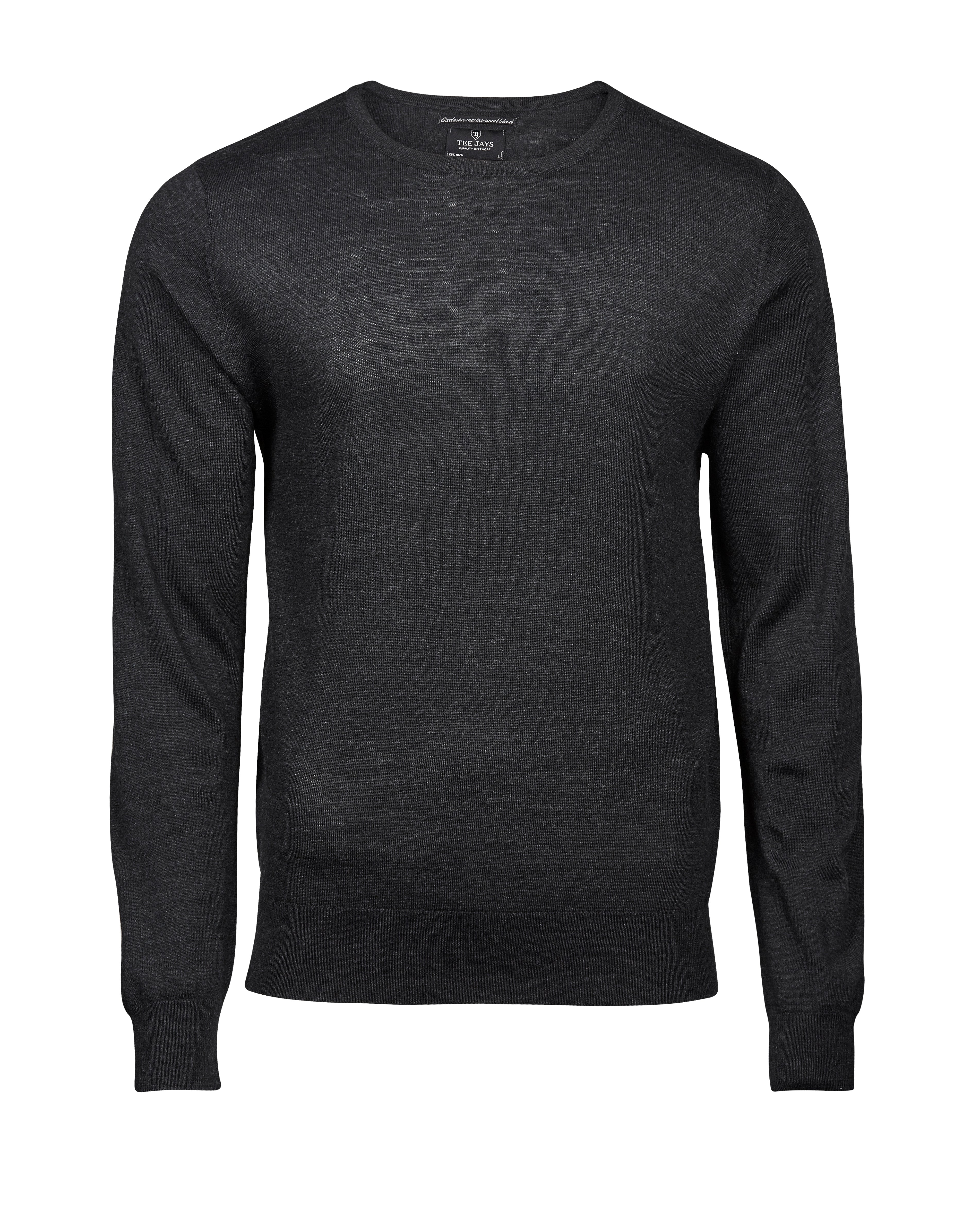 TEE JAYS Herren Crew Neck Pullover - Merinowolle