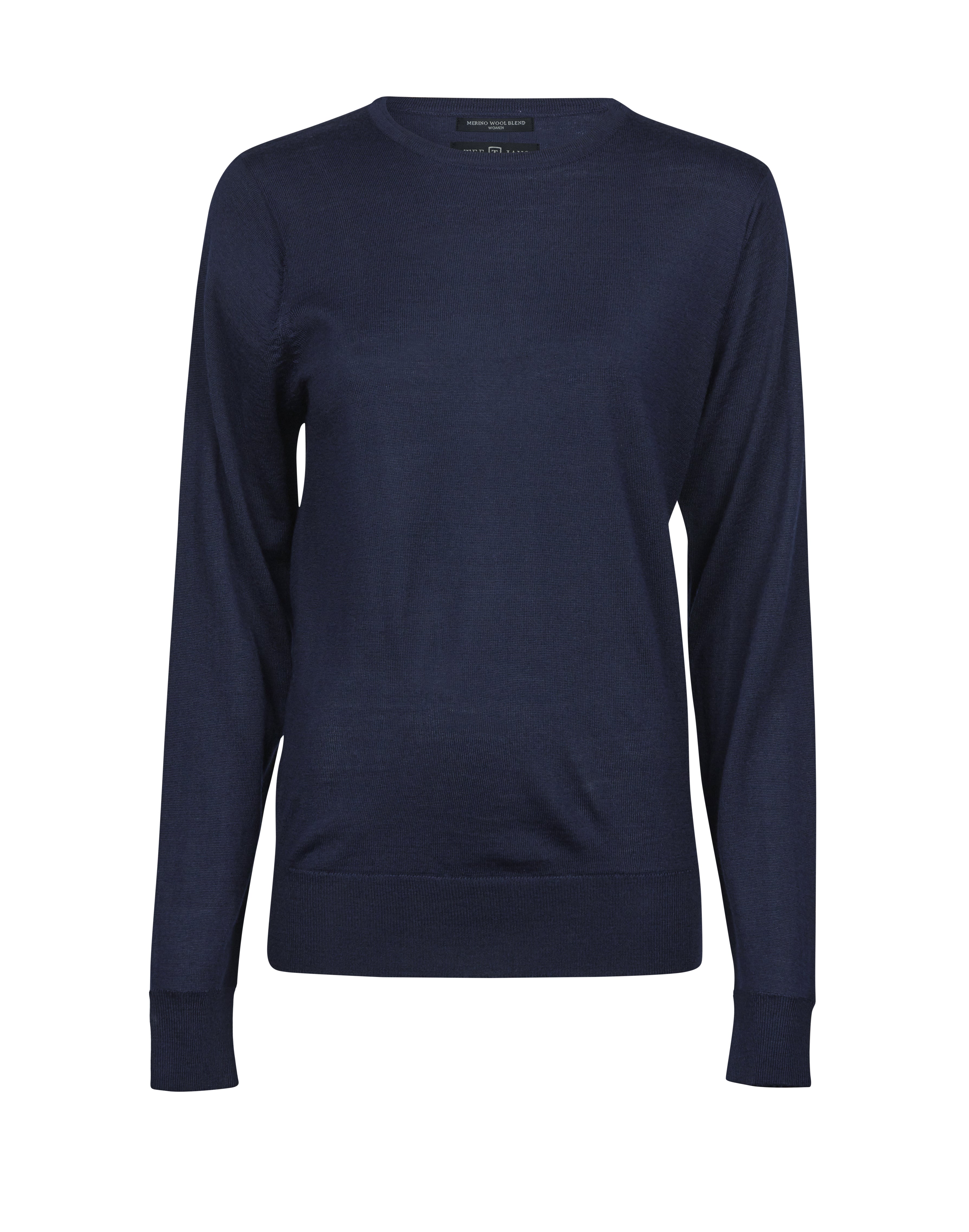 TEE JAYS Damen Crew Neck Pullover – Merinowoll-Mix