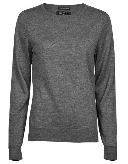 TEE JAYS Damen Crew Neck Pullover – Merinowoll-Mix