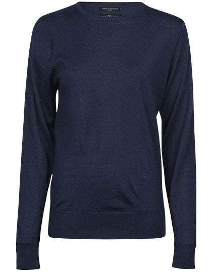 TEE JAYS Damen Crew Neck Pullover – Merinowoll-Mix