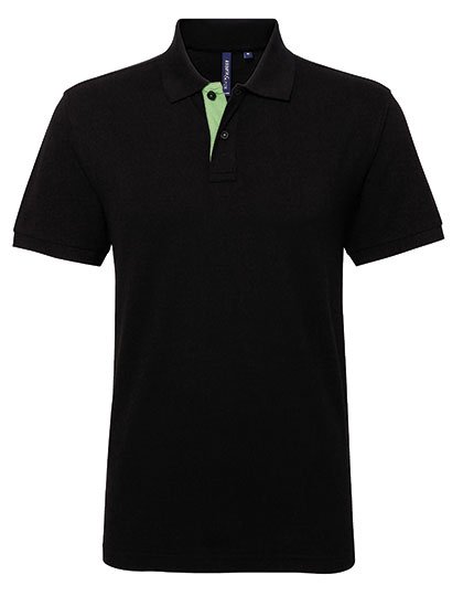 Asquith & Fox Men's Classic Fit Contrast Polo – Black / Lime