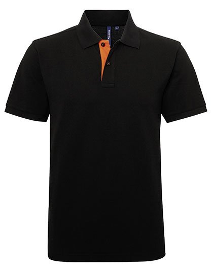 Asquith & Fox Men's Classic Fit Contrast Polo – Black / Orange