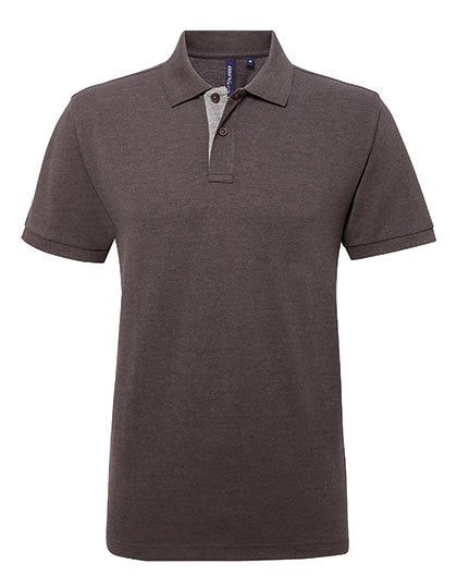 Asquith & Fox Men's Classic Fit Contrast Polo – Charcoal / Heather Grey