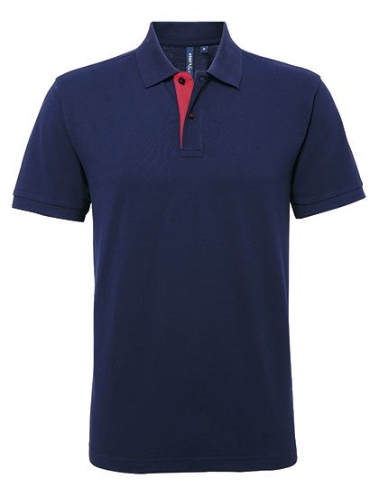 Asquith & Fox Men's Classic Fit Contrast Polo – Navy / Red