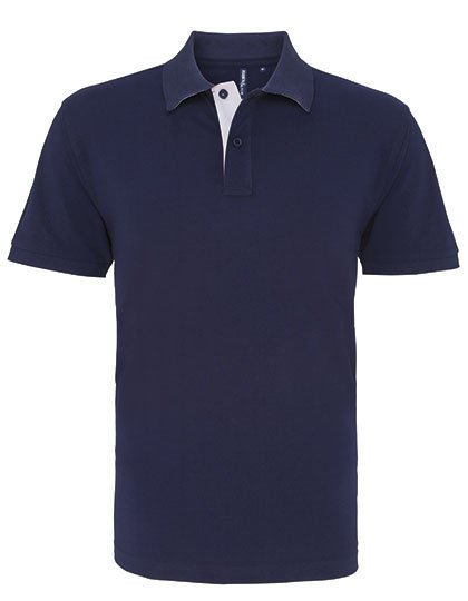 Asquith & Fox Men's Classic Fit Contrast Polo – Navy / White
