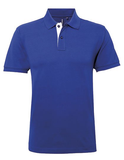 Asquith & Fox Men's Classic Fit Contrast Polo – Royal / White