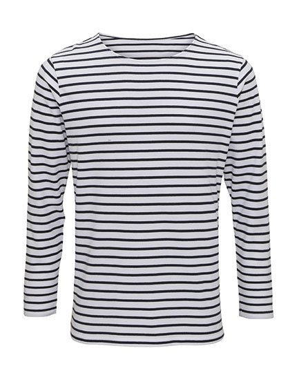 Asquith & Fox Men's Marinière Coastal Long Sleeve Tee – White-Navy