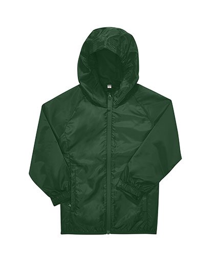 B&C BE INSPIRED Kids #Reset Windbreaker – Bottle Green