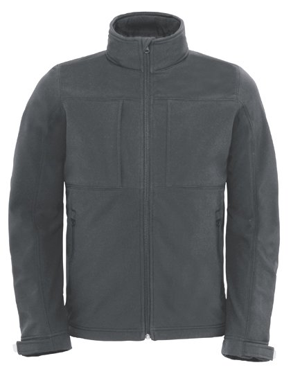 B&C COLLECTION Men's Hooded Softshell – Dark Grey (Solid)