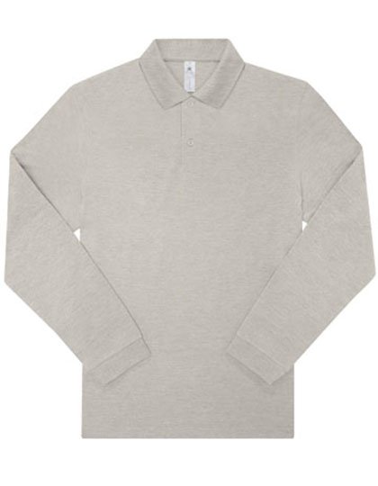 B&C BE INSPIRED My Polo 210 Long Sleeve – Heather Grey Fog