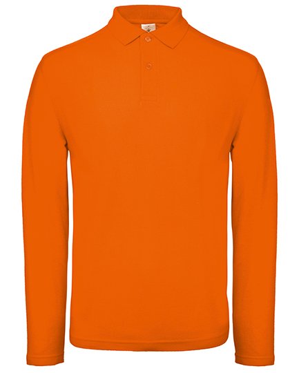 B&C BE INSPIRED Men's Long Sleeve Polo ID.001 – Orange