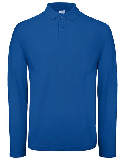 B&C BE INSPIRED Men's Long Sleeve Polo ID.001 – Royal Blue