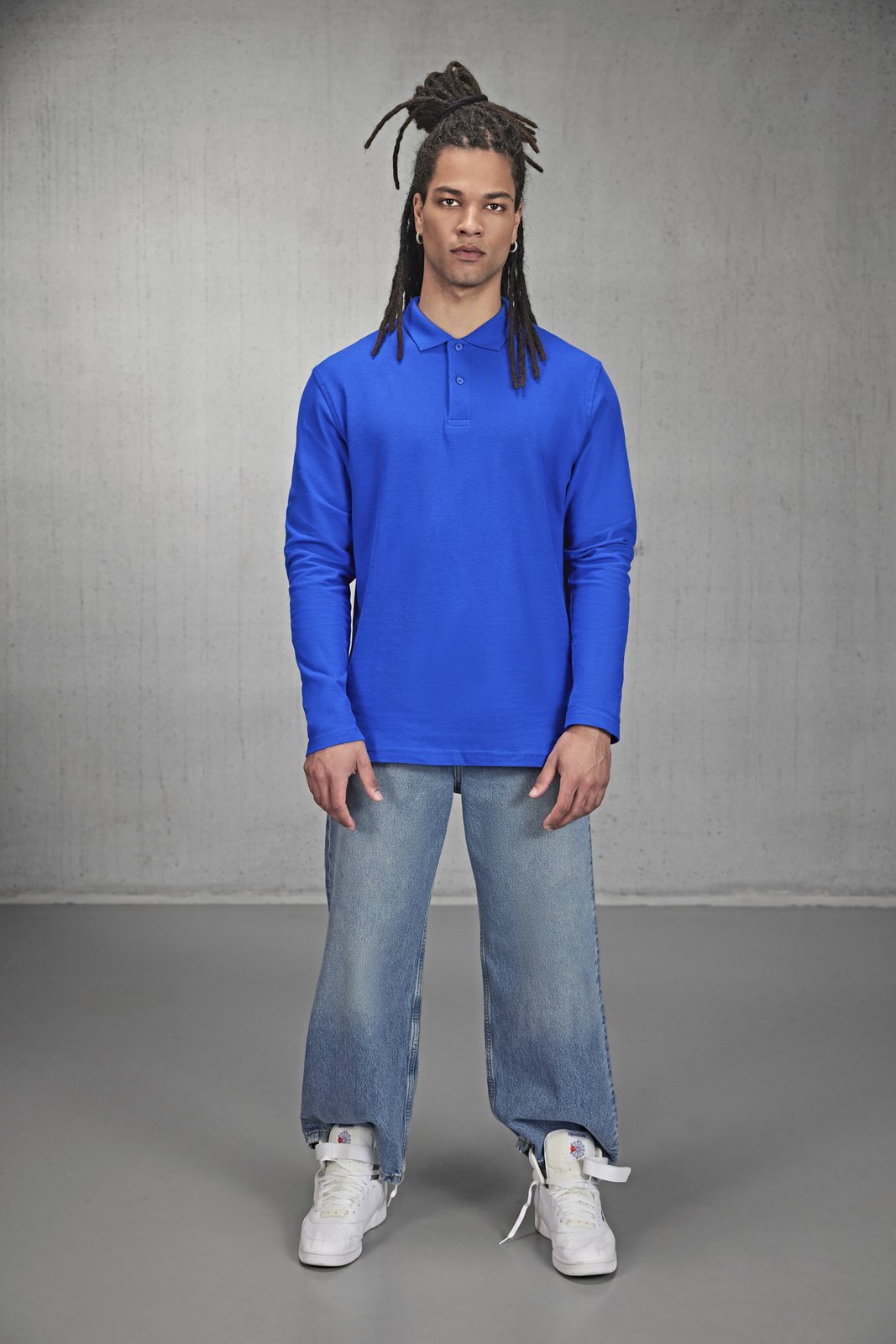 B&C BE INSPIRED Men's Long Sleeve Polo ID.001