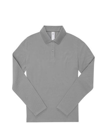 B&C BE INSPIRED My Polo 180 Long Sleeve /Women – Sport Grey (Heather)