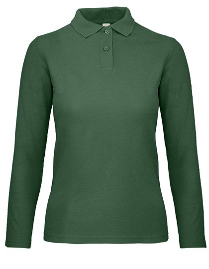 B&C BE INSPIRED Women's Long Sleeve Polo ID.001 – Bottle Green