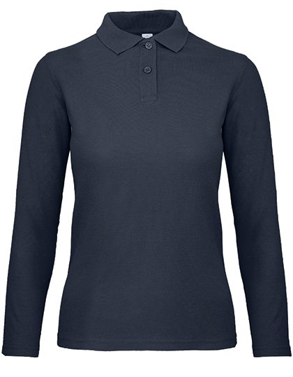 B&C BE INSPIRED Women's Long Sleeve Polo ID.001 – Navy