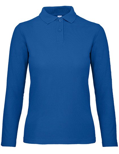 B&C BE INSPIRED Women's Long Sleeve Polo ID.001 – Royal Blue