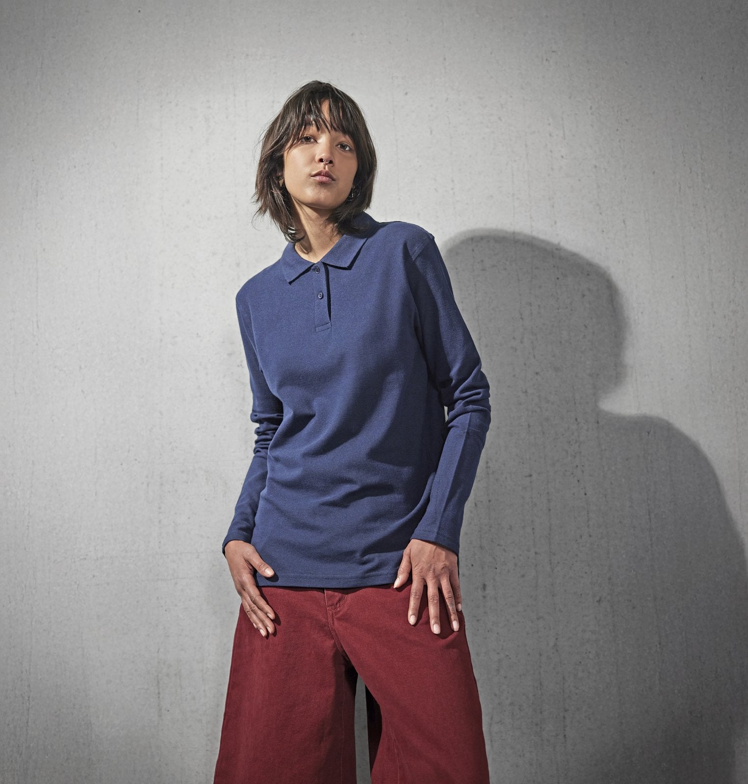 B&C BE INSPIRED Women's Long Sleeve Polo ID.001