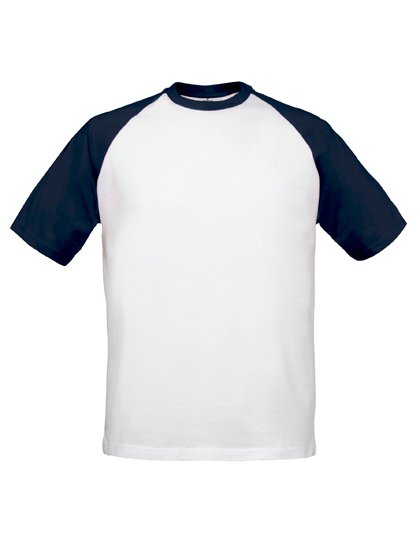 B&C BE INSPIRED T-Shirt Base-Ball – White / Navy