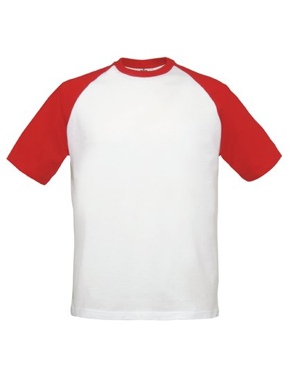 B&C BE INSPIRED T-Shirt Base-Ball – White / Red