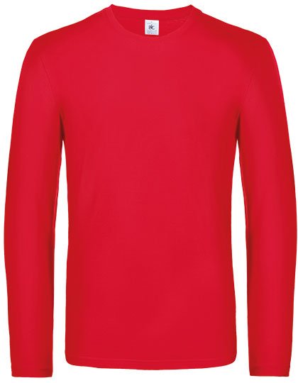 B&C BE INSPIRED Men's T-Shirt #E190 Long Sleeve – Red