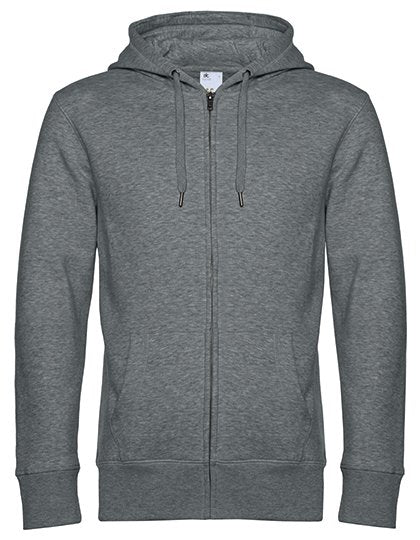 B&C BE INSPIRED KING Zipped Hood Jacket_° – Heather Mid Grey