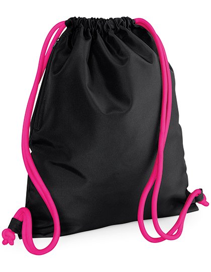 BagBase Icon Gymsac – Black / Fuchsia