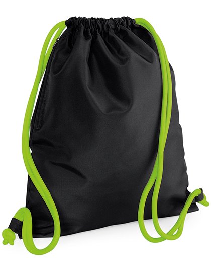 BagBase Icon Gymsac – Black / Lime Green