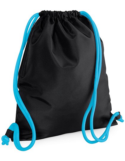 BagBase Icon Gymsac – Black / Surf Blue
