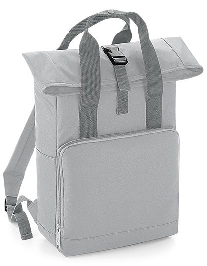 BagBase Twin Handle Roll-Top Backpack – Light Grey