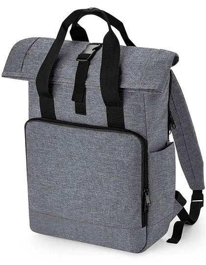 BagBase Recycled Twin Handle Roll-Top Laptop Backpack – Grey Marl