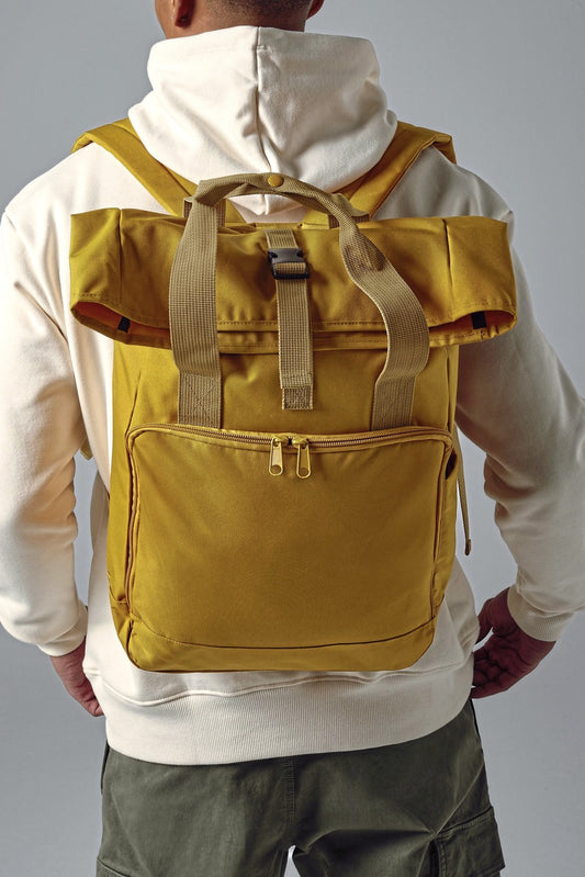 BagBase Recycled Twin Handle Roll-Top Laptop Backpack