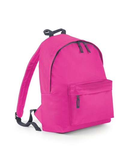 BagBase Junior Fashion Backpack – Fuchsia / Graphite Grey