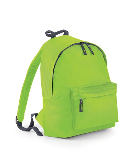 BagBase Junior Fashion Backpack – Lime Green / Graphite Grey