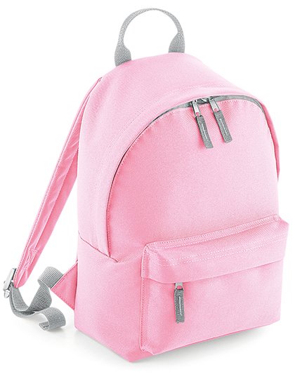 BagBase Mini Fashion Backpack – Classic Pink / Light Grey