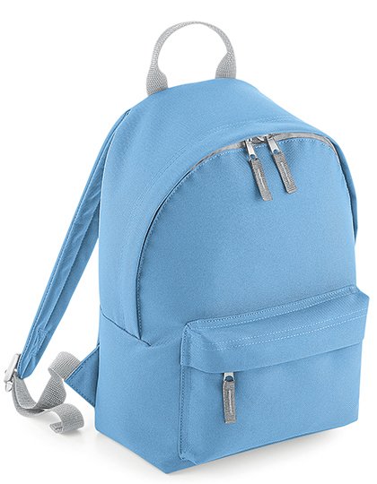 BagBase Mini Fashion Backpack – Sky Blue / Light Grey