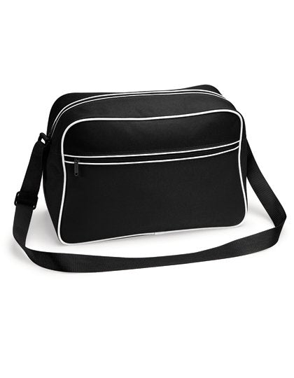 BagBase Retro Shoulder Bag – Black / White
