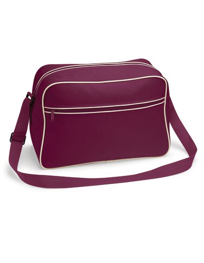 BagBase Retro Shoulder Bag – Burgundy / Sand