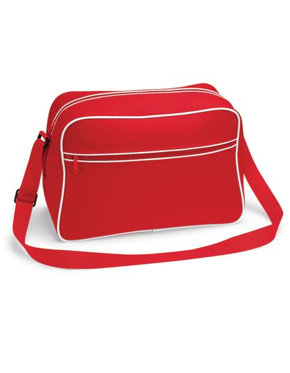 BagBase Retro Shoulder Bag – Classic Red / White