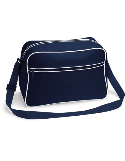 BagBase Retro Shoulder Bag – French Navy / White