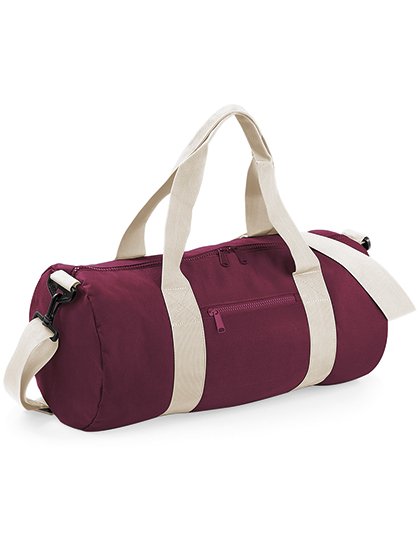 BagBase Original Barrel Bag – Burgundy / Off White